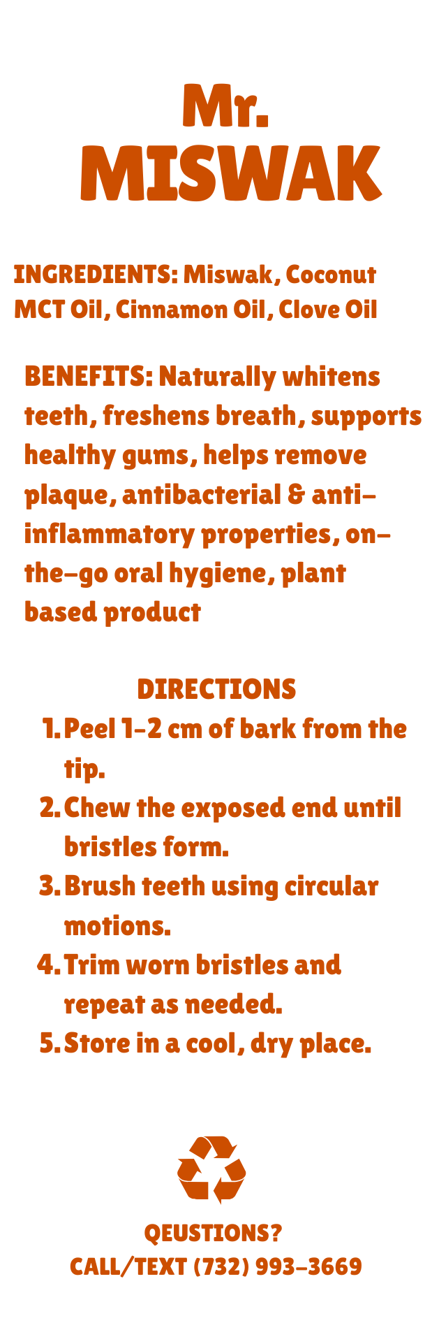 Cinnamon - Clove Miswak